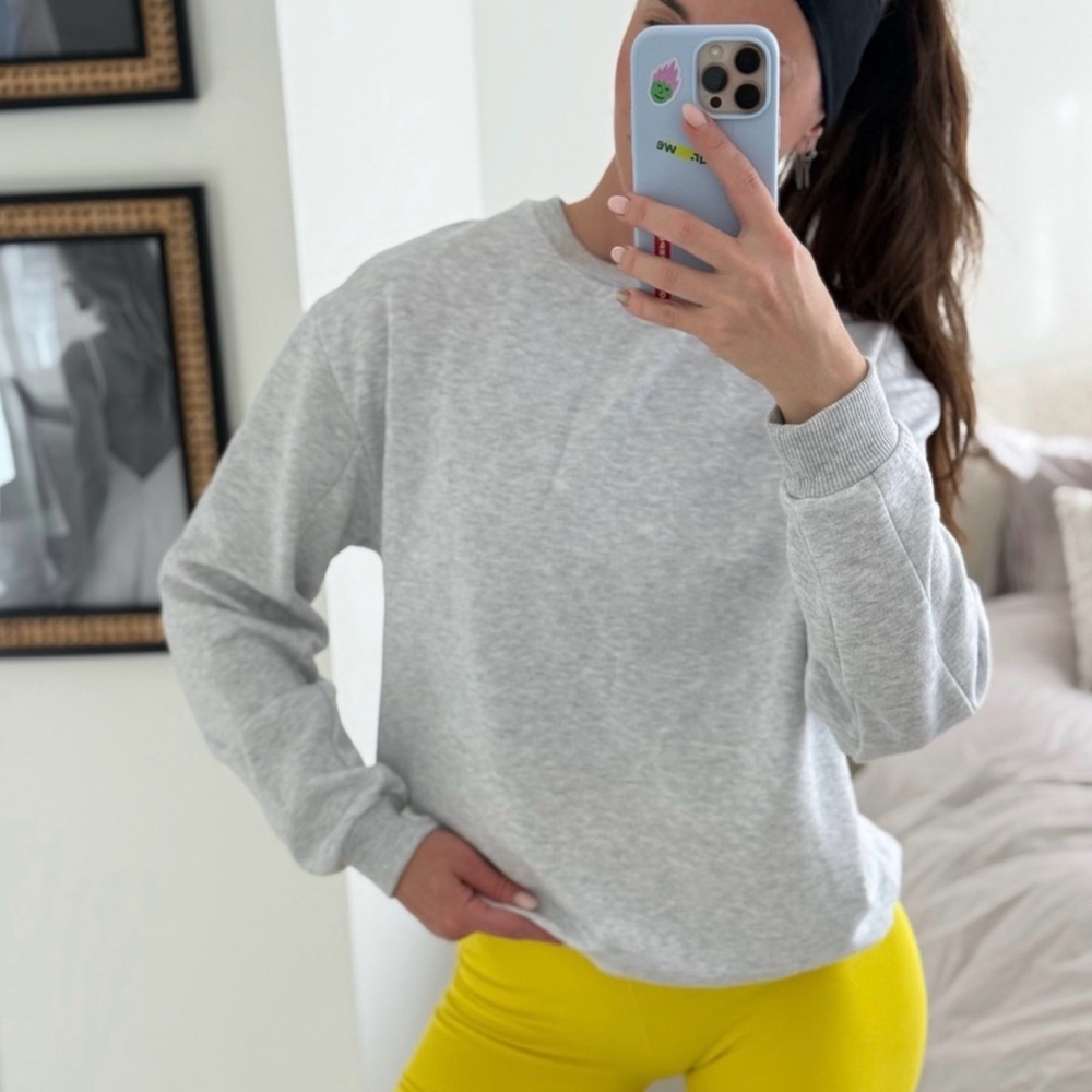 Topshop Light Gray Crewneck Sweatshirt - Picture 4 of 10